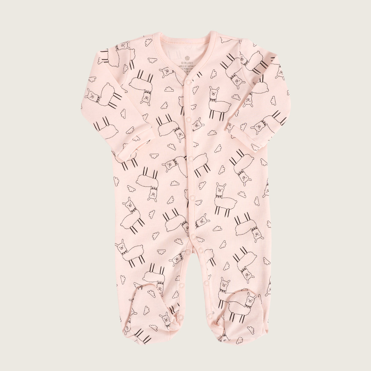 Enterizo llamita fondo rosa