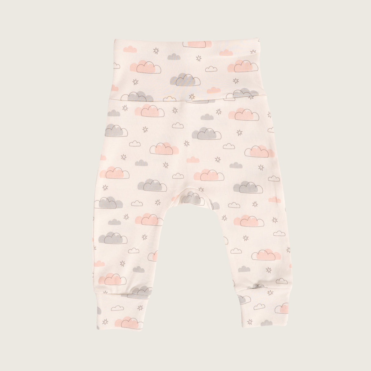 Pantalón nubes rosa pretina ancha