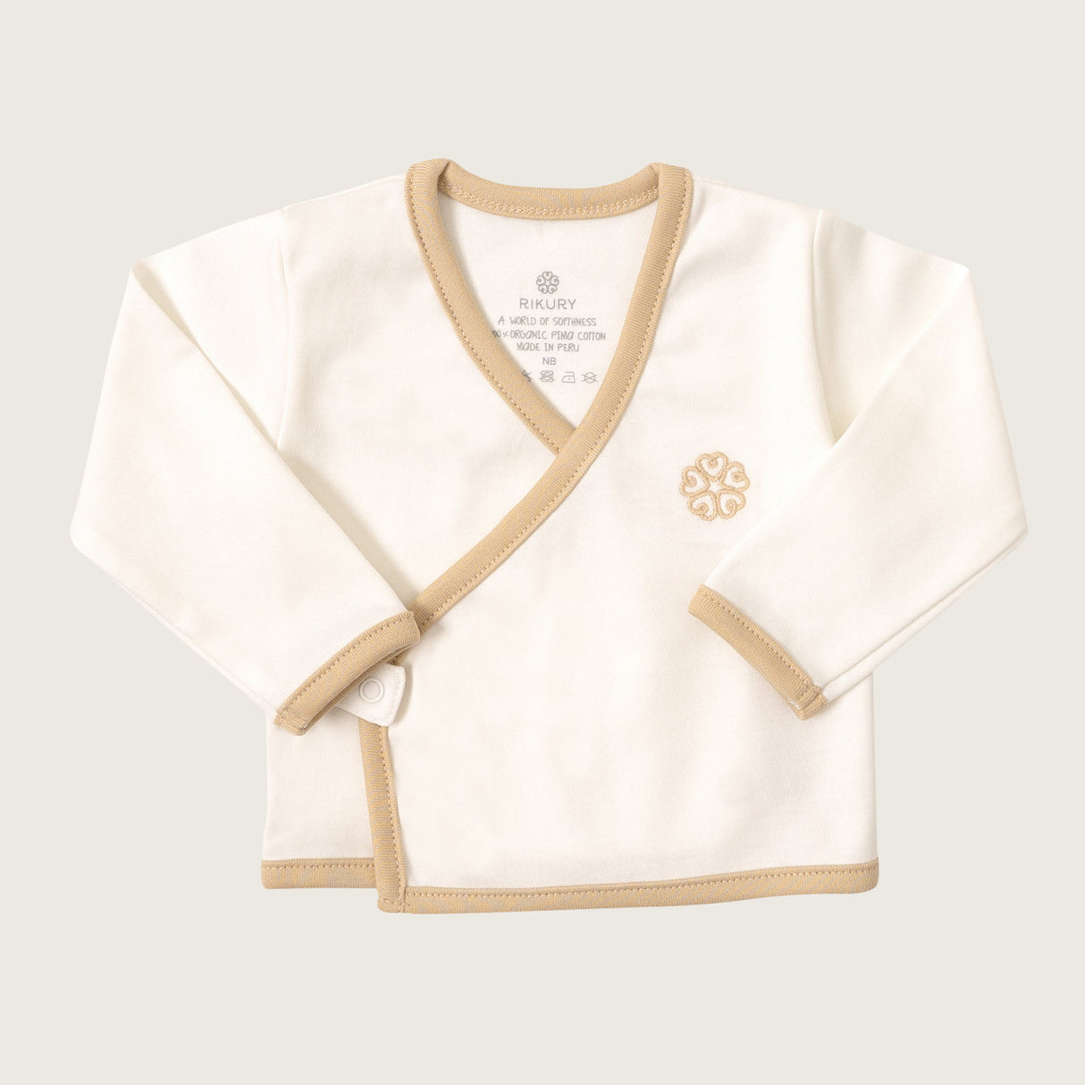 AJUA2RNTT Ajuar Orgánico collareta Beige 6 piezas S/. 319 Ajuar orgánico Ajuares Rikury Rikury