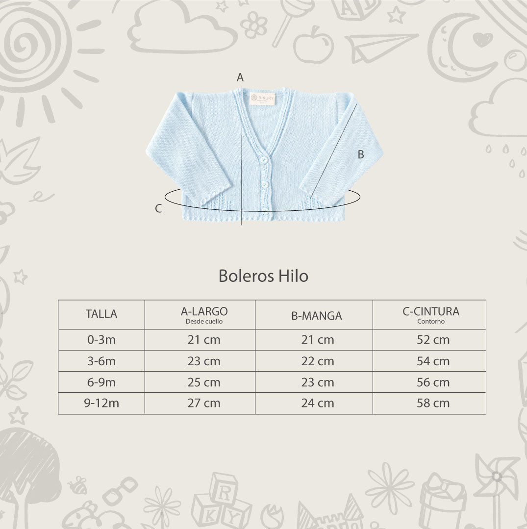 Bolero celeste cascadas S/. 98 Bolero Baby Boy Rikury Rikury