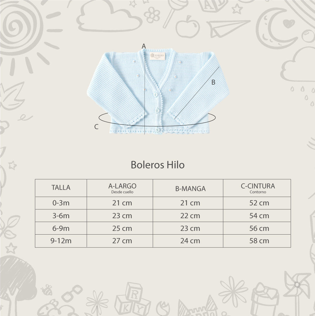 Bolero celeste flores S/. 98 Bolero Baby Girl Rikury Rikury