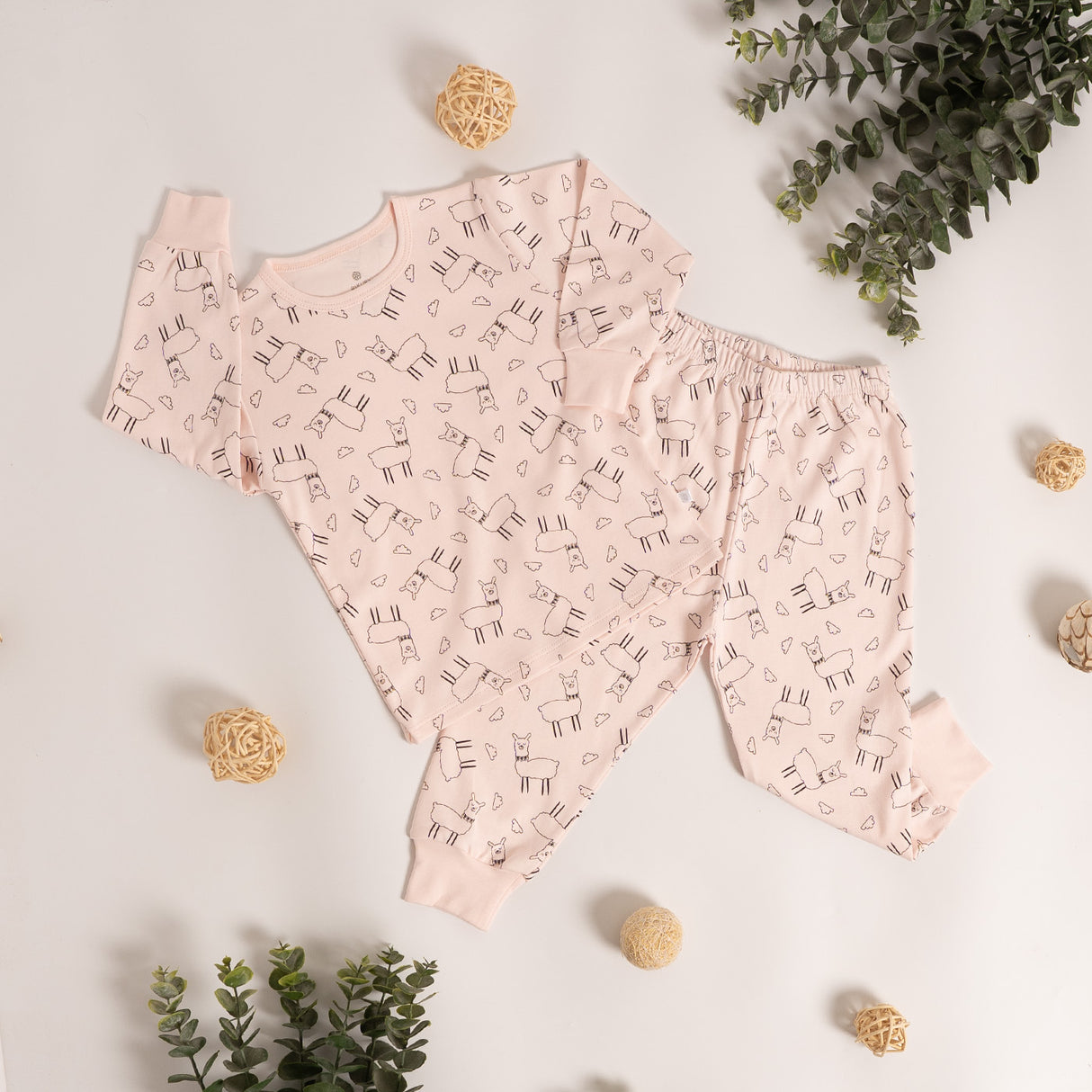 Pijama Llamita para niña de algodón Pima