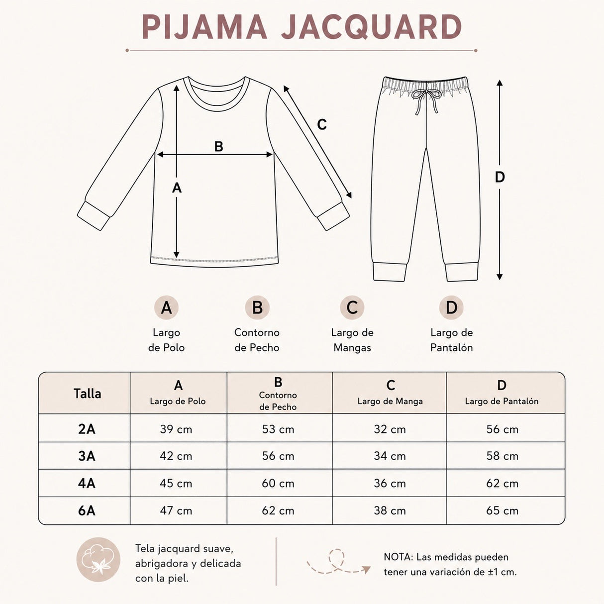 Pijama Jacquard beige