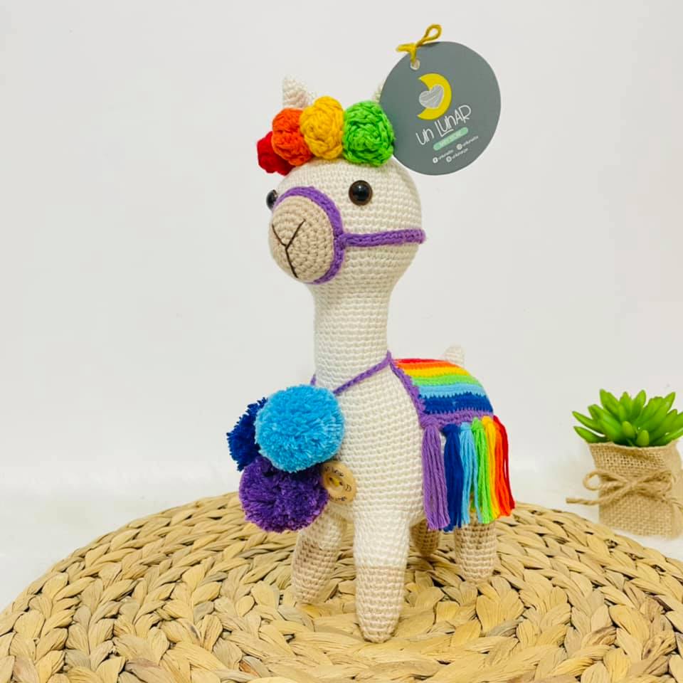 Llamita pompones arcoiris