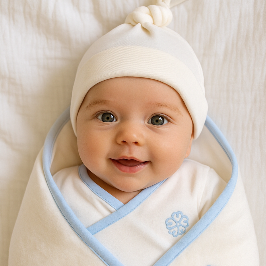 Ajuar Celeste 6 piezas de algodón Pima orgánico