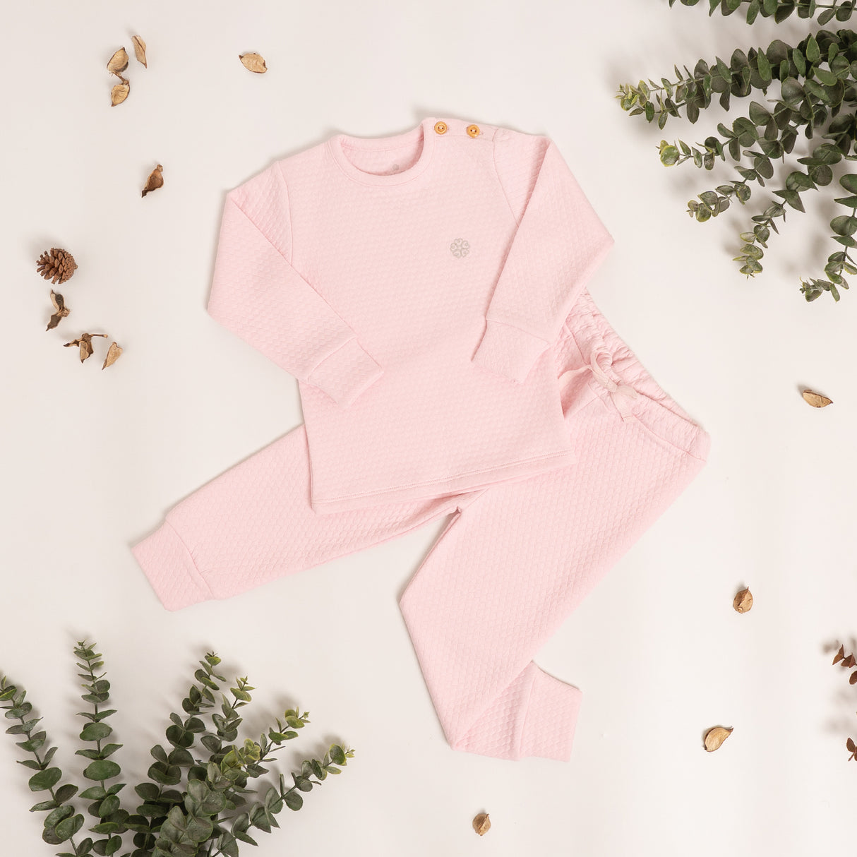 Pijama Jacquard Rosa