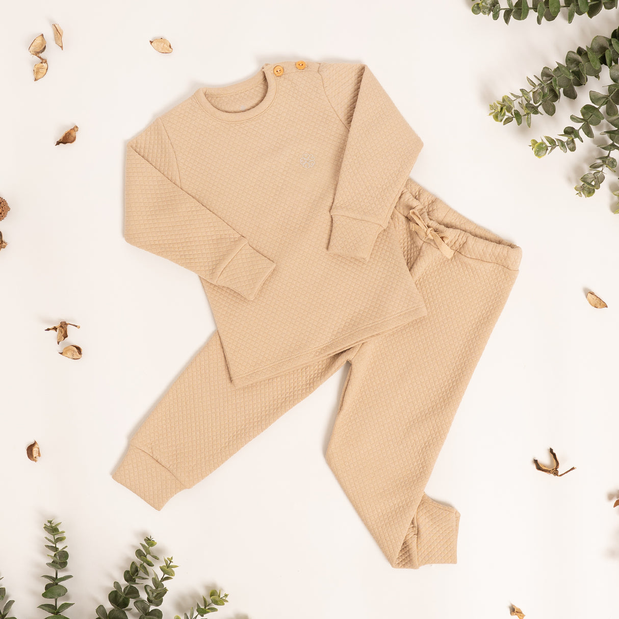 Pijama Jacquard Beige