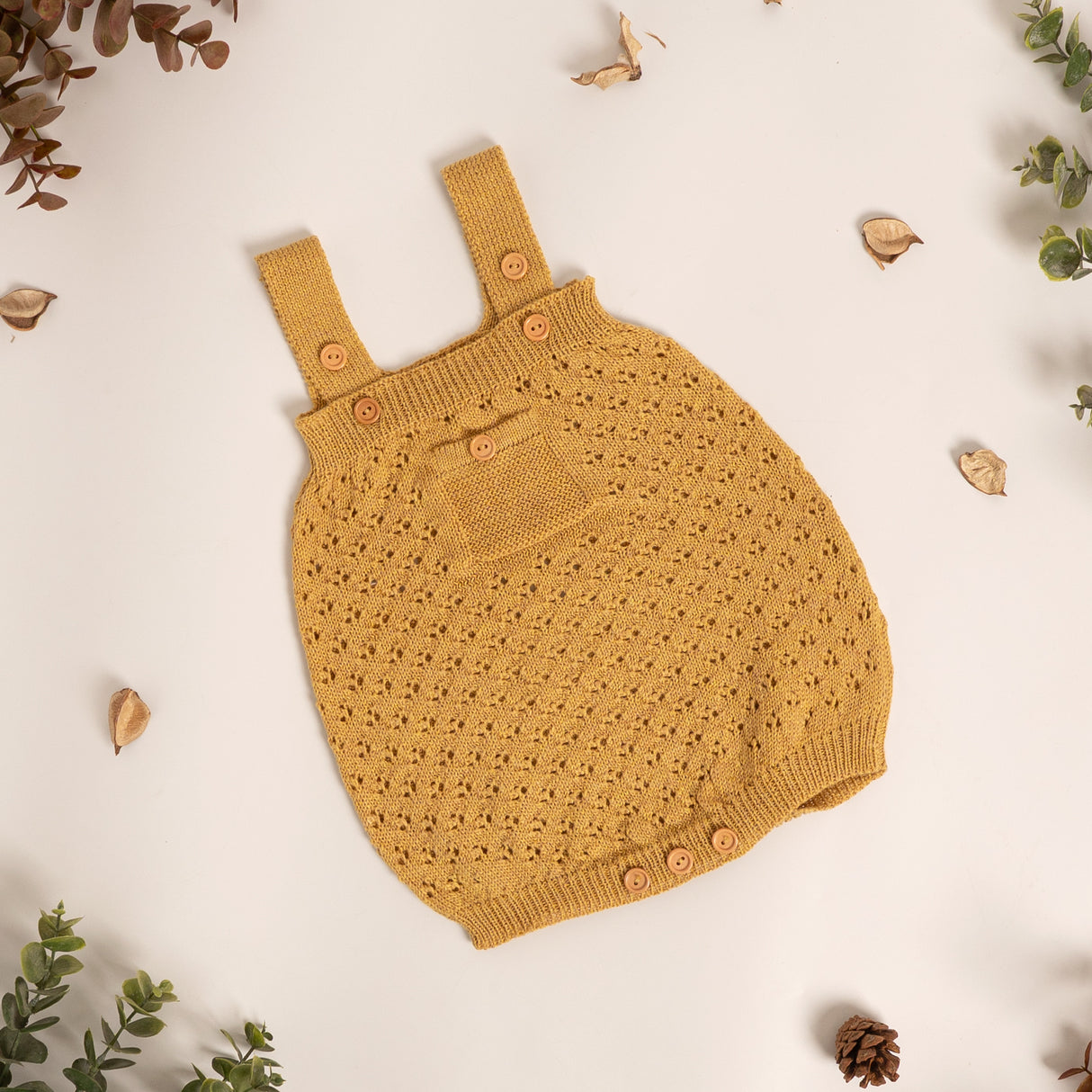 Romper tejido mostaza