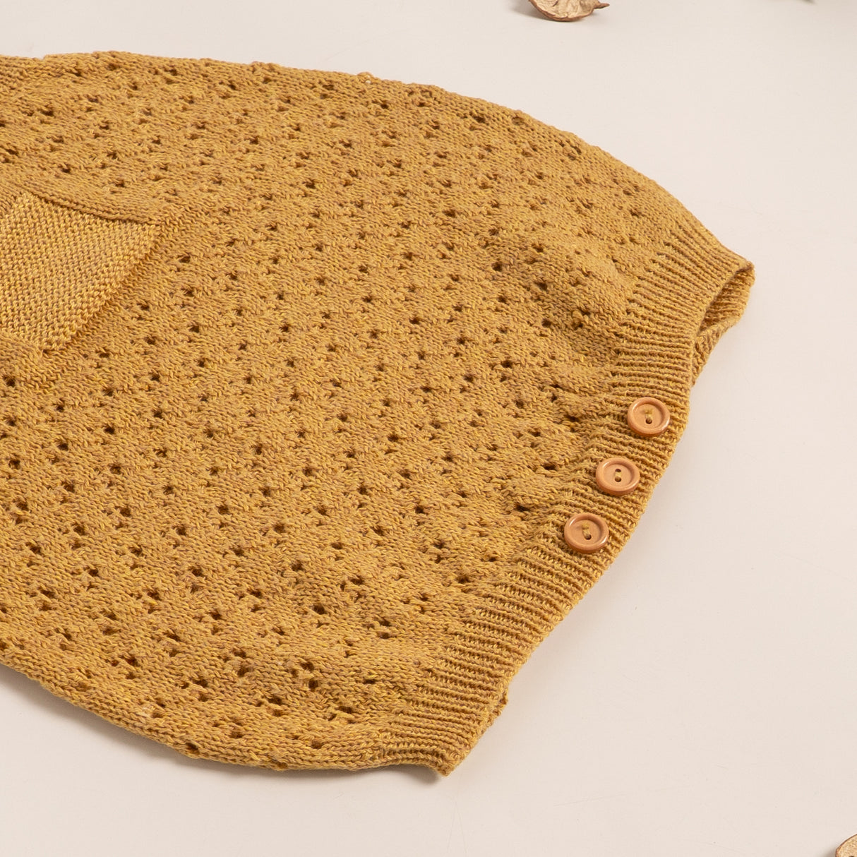 Romper tejido mostaza