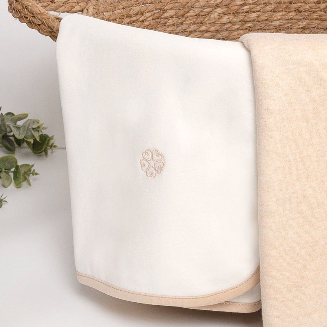 Manta algodón Pima orgánico collareta Beige