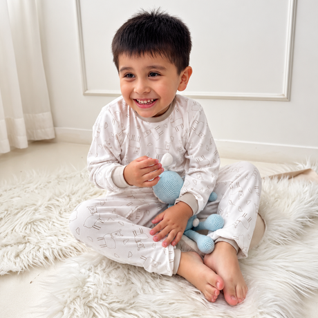 Pijama Llamita Gris para Niños | Algodón Pima