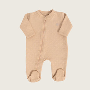 Enterizo jacquard con pies bebé Rikury talla RN-6M color beige avena 
