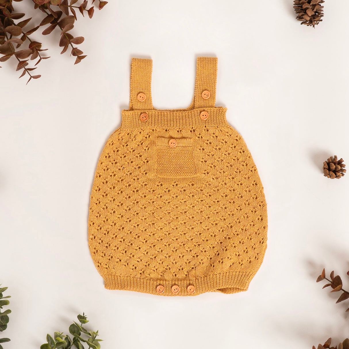 Enterizo mostaza tejido de algodón