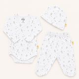 Set Floral para recién nacida | 3 piezas | Algodón Pima