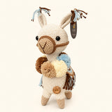 Llamita de apego pompones celeste