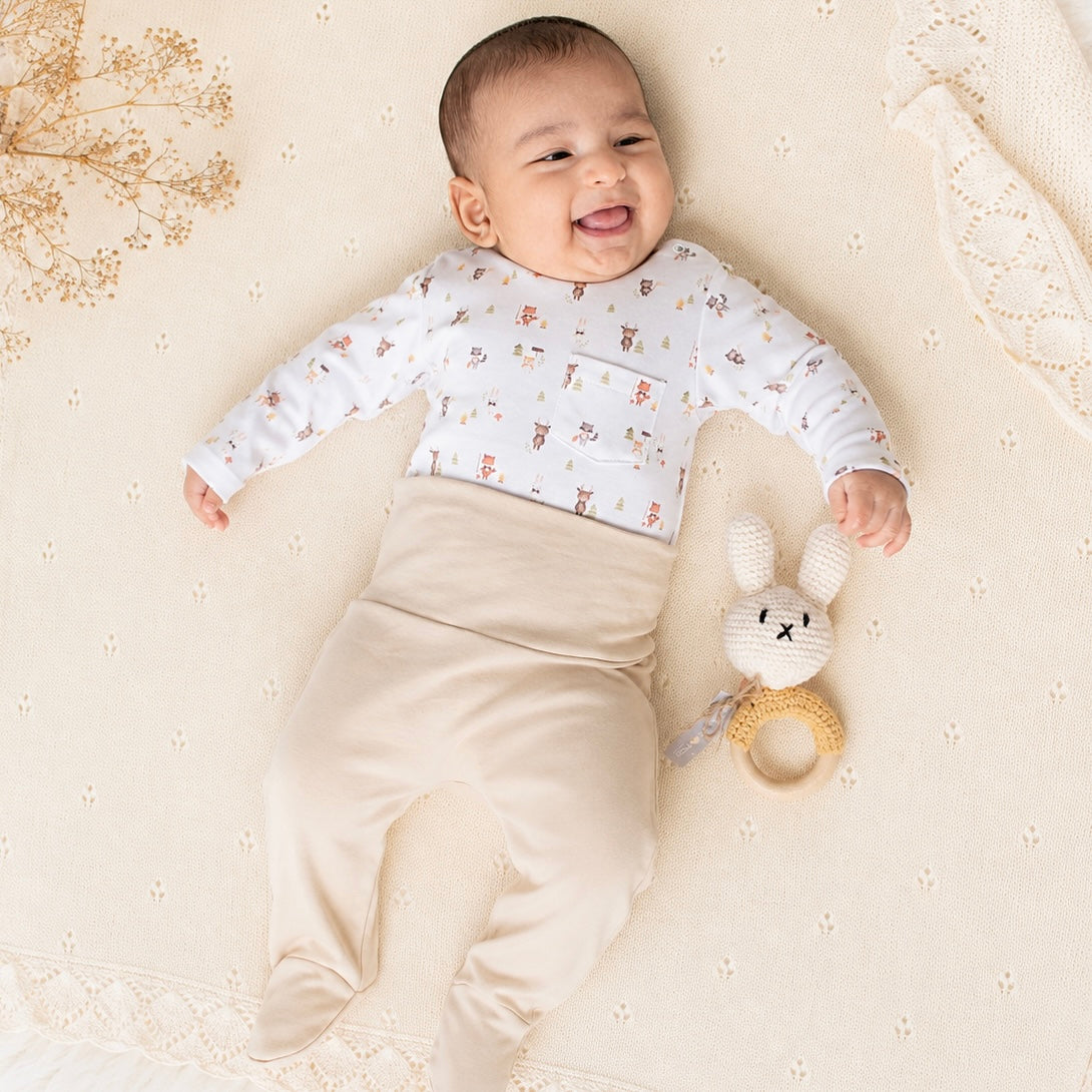 Set Body Animalitos del Bosque | Pantalón Pretina Ancha Avena