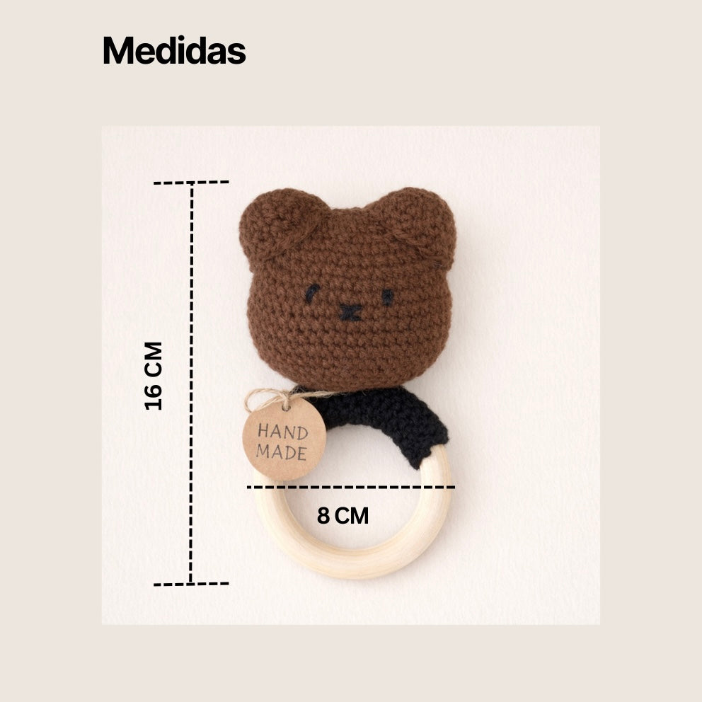 Sonajero mordedor osito chocolate