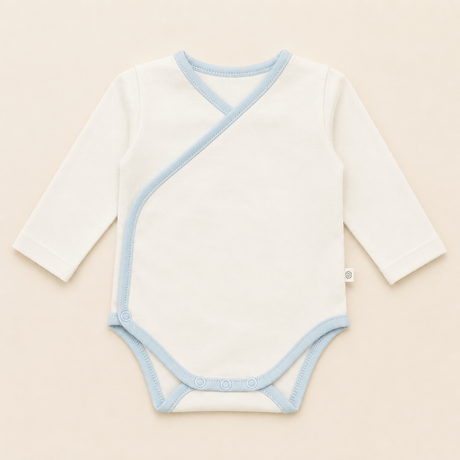 Pack 3 Bodies de algodón | Avena, Ivory, Ivory collareta celeste