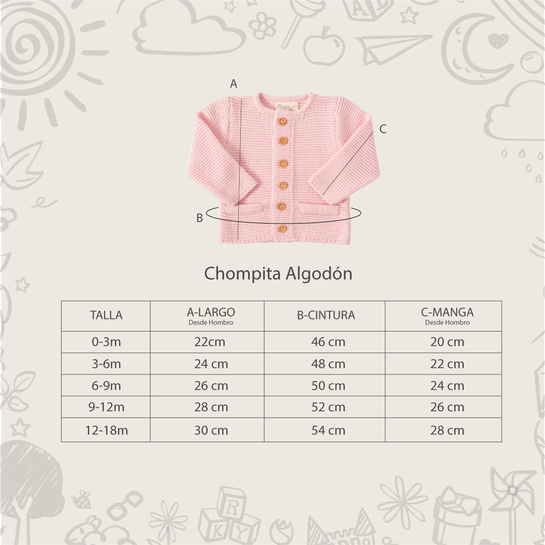 CHOM23MOI23 Chompa Algodón Rosa S/. 116 Chompa cardigan Baby Girl Rikury Rikury