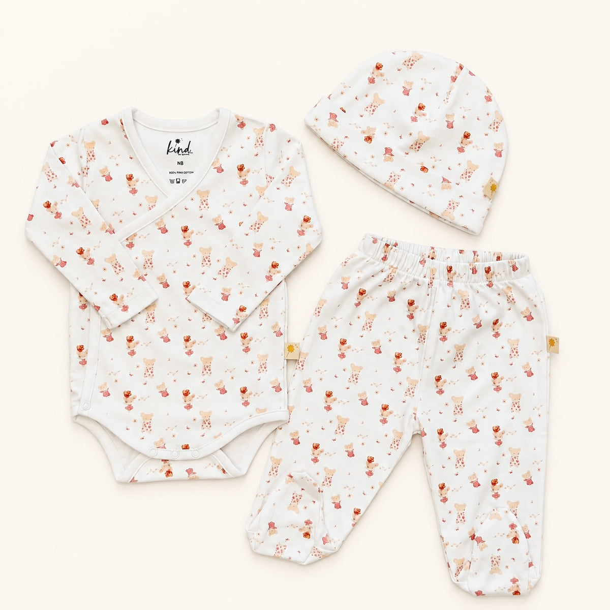 Set Ratona para Recién Nacida | 3 Piezas | Algodón Pima