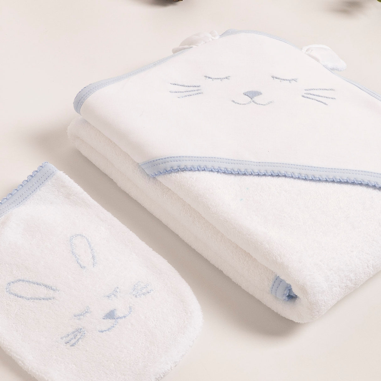 Toalla de baño conejo celeste