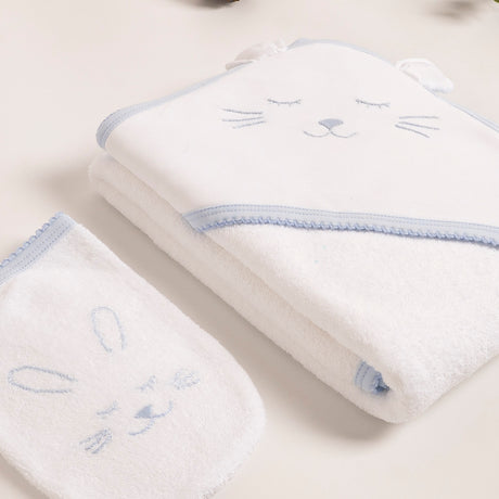 Toalla de baño conejo celeste