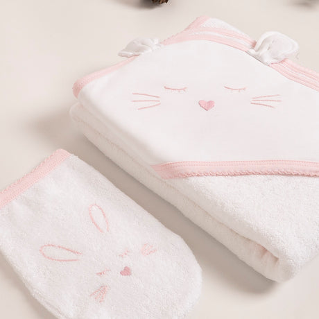 Toalla de baño conejo rosa