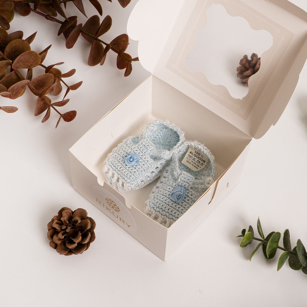 Zapatito tejido Flor Recién nacido