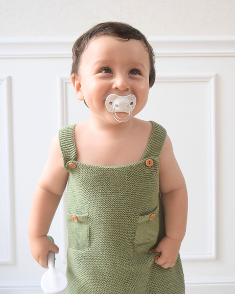 Romper verde tejido de algodón