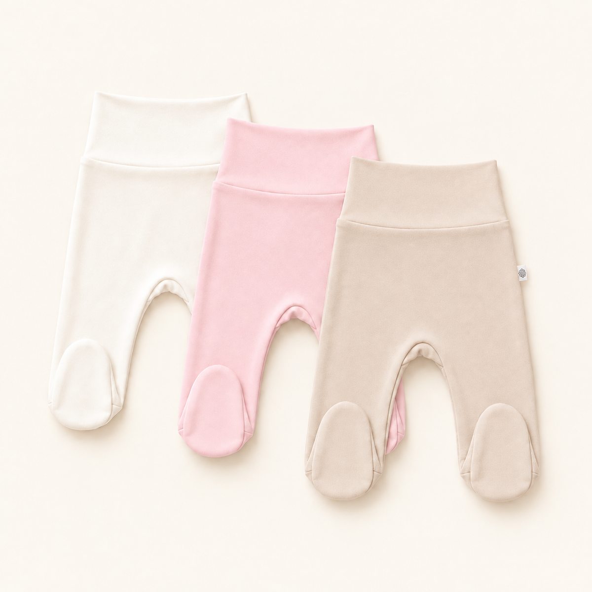 Pack x3 pantalones pretina ancha niña – ivory, rosa y avena – algodón Pima peruano | Rikury