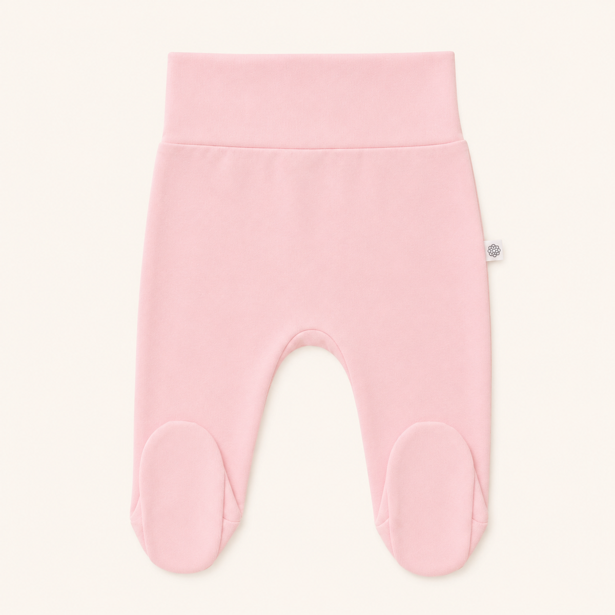 Pantalón pretina ancha rosa bebé con pie – 100% algodón Pima peruano | Rikury
