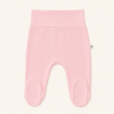 Pantalón pretina ancha rosa bebé con pie – 100% algodón Pima peruano | Rikury
