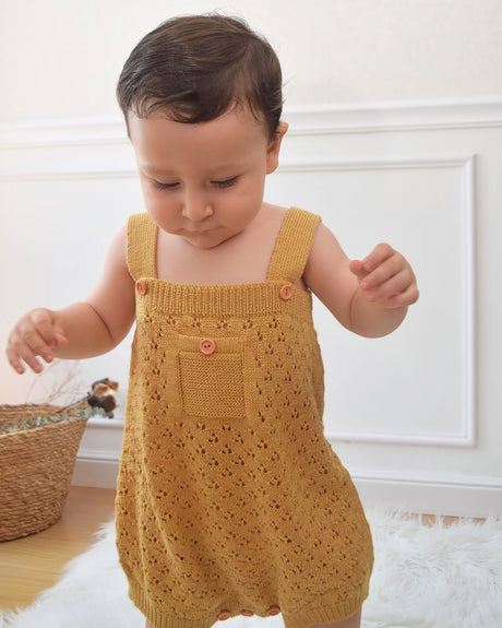 Romper mostaza tejido de algodón