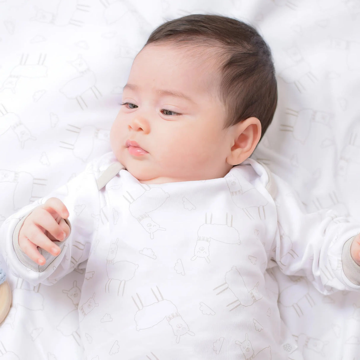 Pijama Bebé Llamita Gris | Algodón Pima Premium