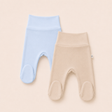 Pack 2 Pantalones Pretina Ancha | Celeste, Avena