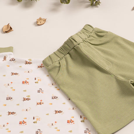 Conjunto Animalitos del bosque Algodón Pima