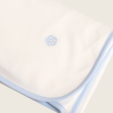 Manta de algodón Pima Orgánico doble forro | Collareta celeste